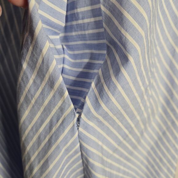 Calvin Klein Preppy Blue White Striped One Shoulder Bow Midi Dress 6 Romantic - Picture 11 of 16